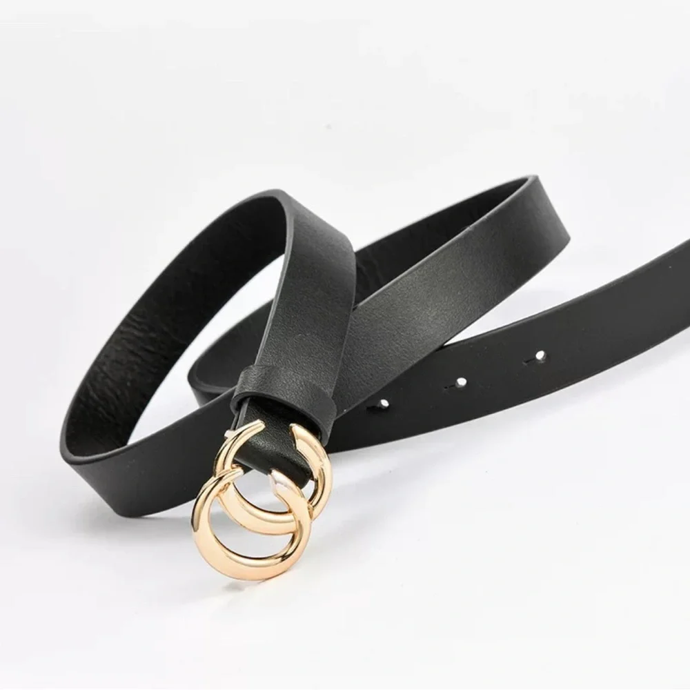(Last 1) Double C belt for women in camel color with a gold buckle - Picture 3 of 4